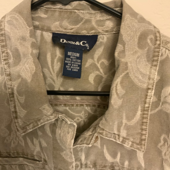 Denim & Co Blazer Jacket Women’s Medium Floral - Picture 2 of 13